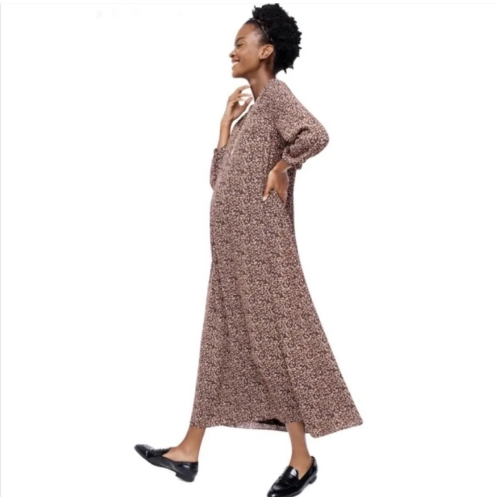 J.Crew x Hatch Maternity Floral Caftan Dress Black Bloom M/L 8/10 (Hatch 2)‎